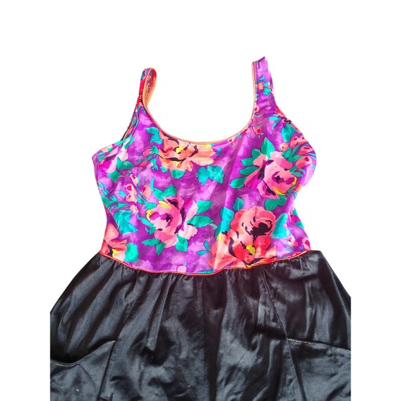 VTG 1970s/80s Mainstream floral one piece swimsuit size 14 - Picture 2 of 6